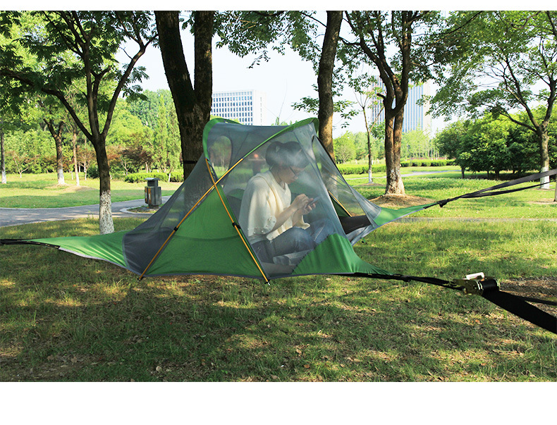 Cheap Goat Tents New Arrival 2 3 Person Aluminum Poles Double Layers Waterproof Mosquito Net Tree Dangling Hanging Camping Tent Barraca Bivvy   